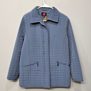 Gallery Quilted Jacket Coat Women Large Blue Barn Hunting Field Country Heritage
